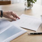 Raport finansowy i kalendarz z zaznaczonymi terminami wypłaty dywidendy na stole.